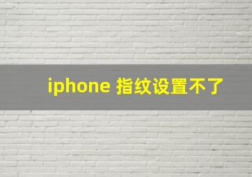 iphone 指纹设置不了